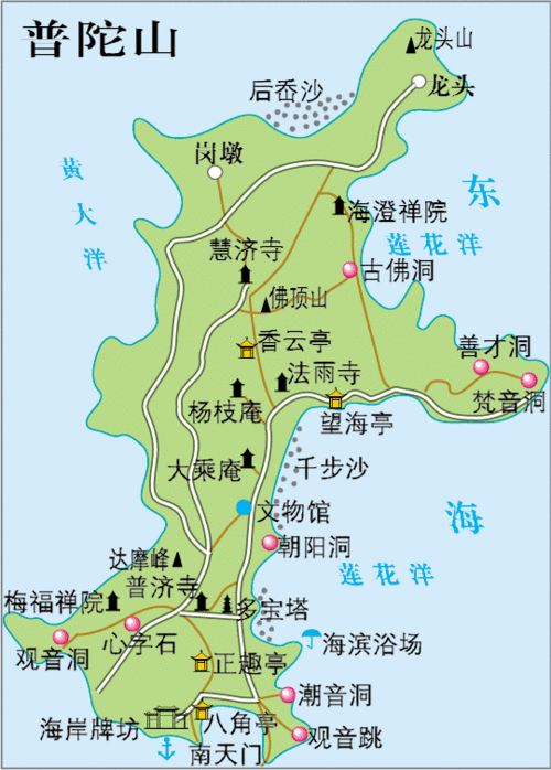 普陀山路线-普陀山路线图